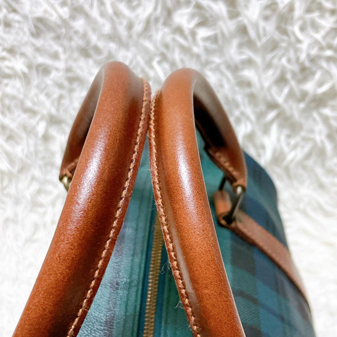 ポロラルフローレン ヴィンテージ ミニボストンバッグ PVC ブラックウォッチ