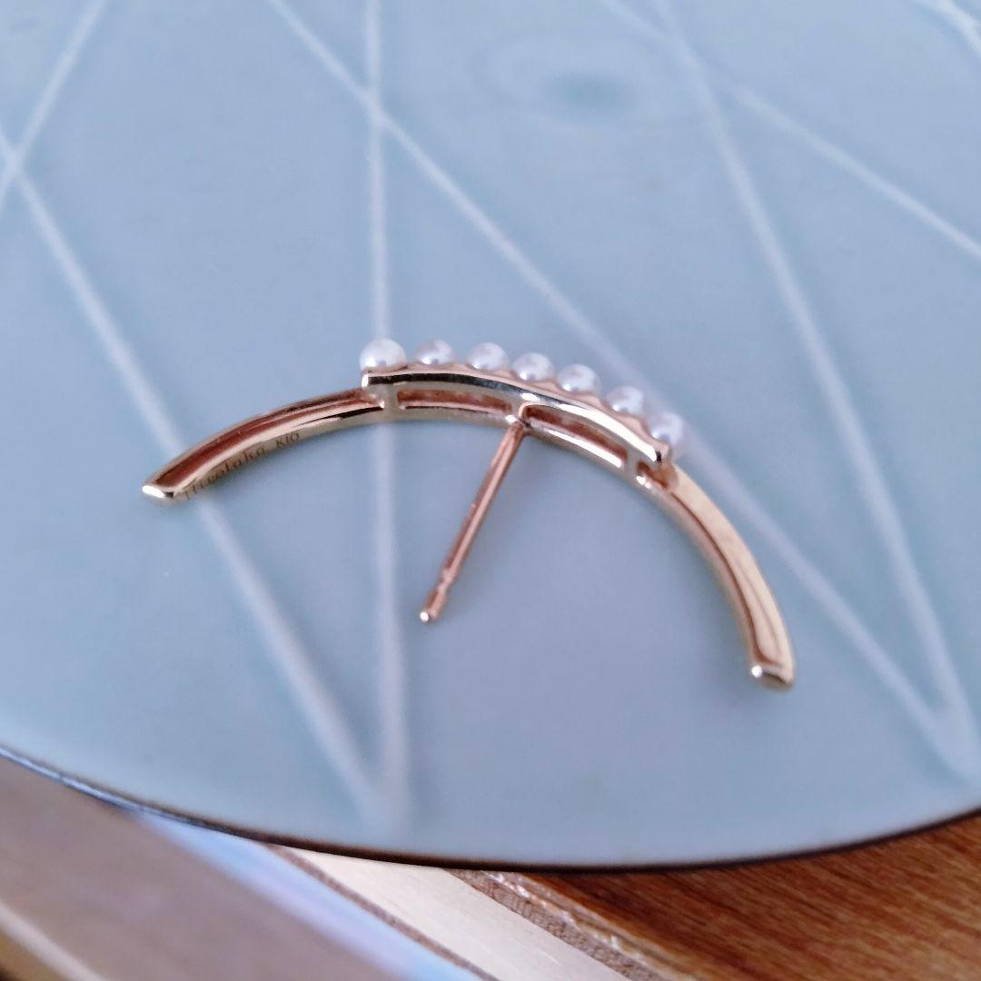 Hirotaka　ピアス K10YG×アイボリー パール　片耳　イヤーカフ風