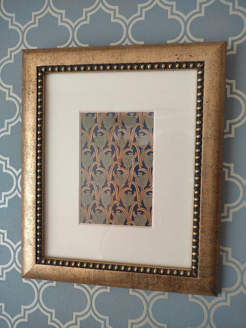 フランスアンティーク　 額縁　ウイリアムモリスポストカード付き