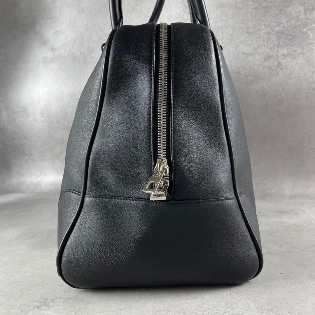 ロエベ　アマソナ45　ボストンバッグ　肩掛け　ブラック　レザー