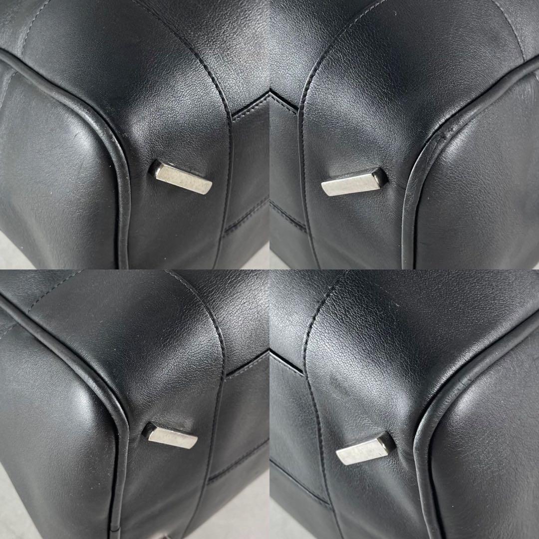 ロエベ　アマソナ45　ボストンバッグ　肩掛け　ブラック　レザー