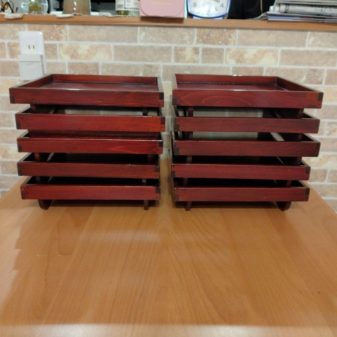 【昭和レトロ】漆木製御膳セット 10個