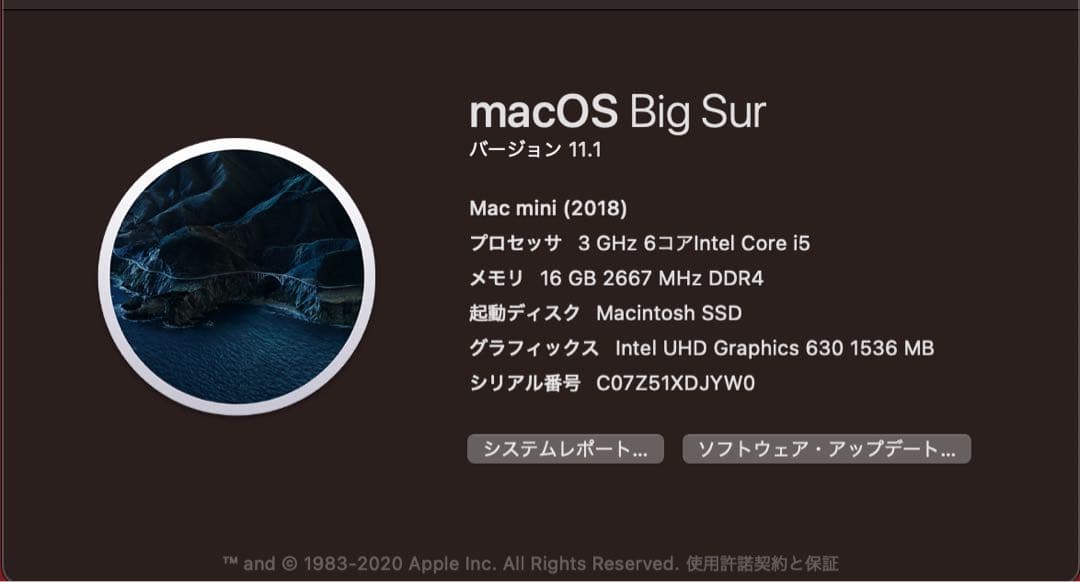 Macデスクトップ macmini 2018 i5/16GB/256GB