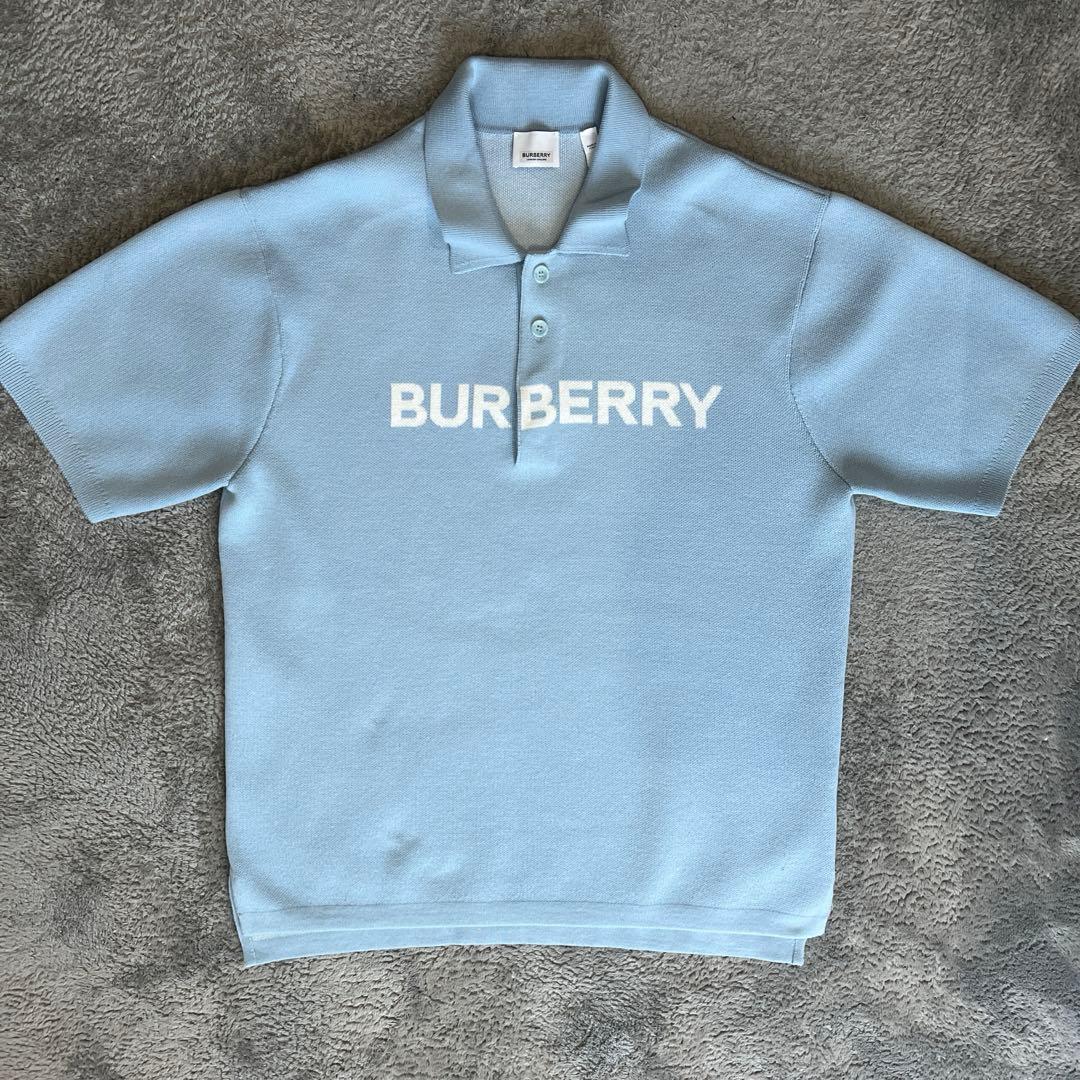 BURBERRYロゴディテール ウールコットン ポロシャツ