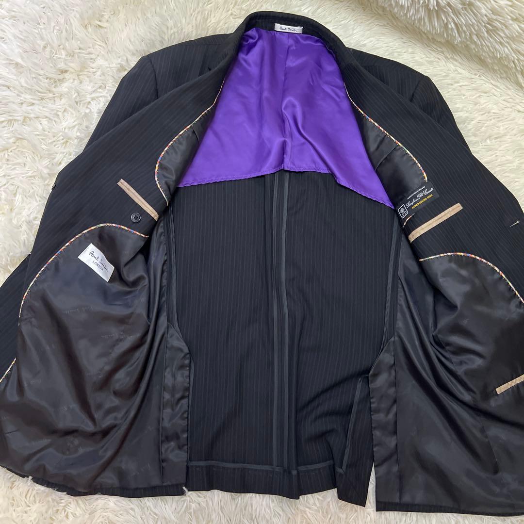 【美品】ポールスミス セットアップ マルチストライプ チェルッティ ブラックXL