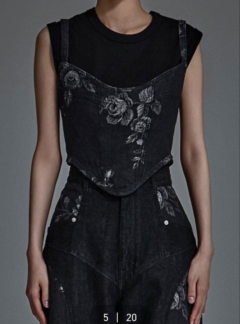 【未使用】FETICO×STUDIOUS別注ROSE DENIM BUSTIER