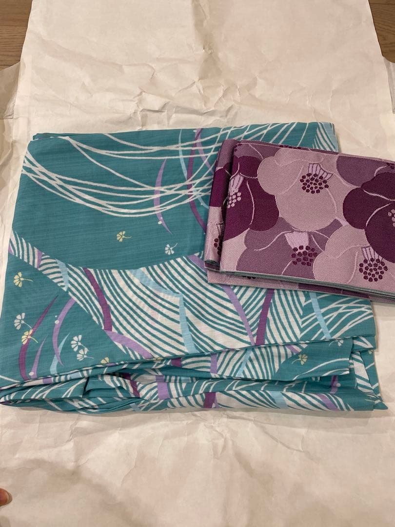 【きものやまと】浴衣＋帯セット 一度着用のみ 美品 上質 大人浴衣