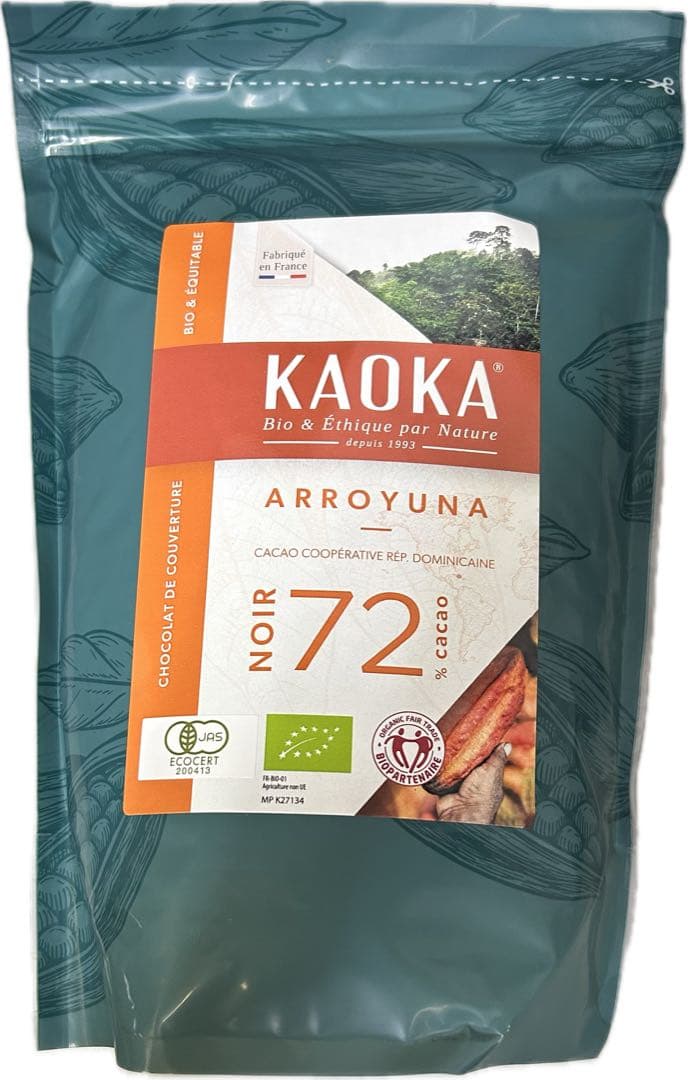 KAOKA （カオカ）有機チョコレート アロユナ72%1kg×3袋