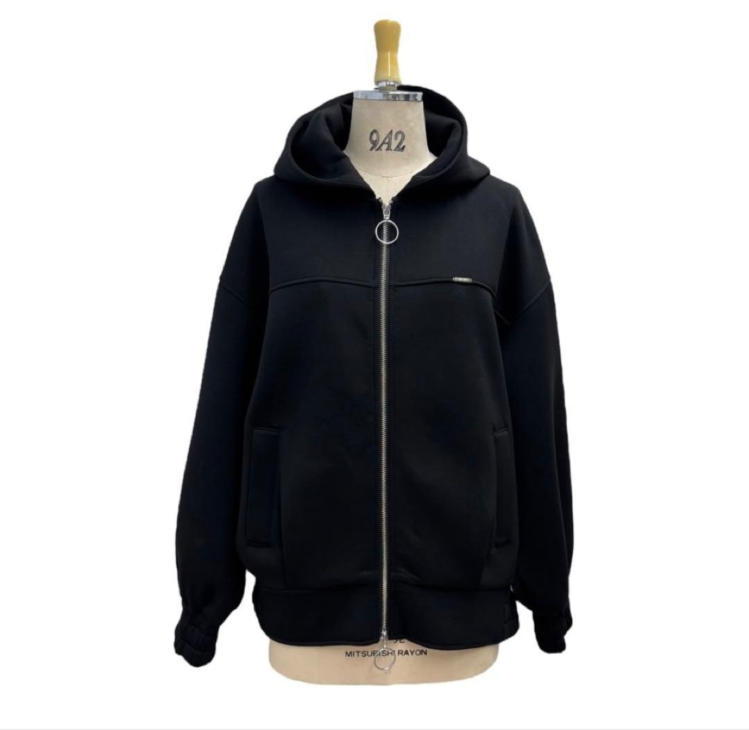 【ayane】ボンディングフーディブルゾン・黒