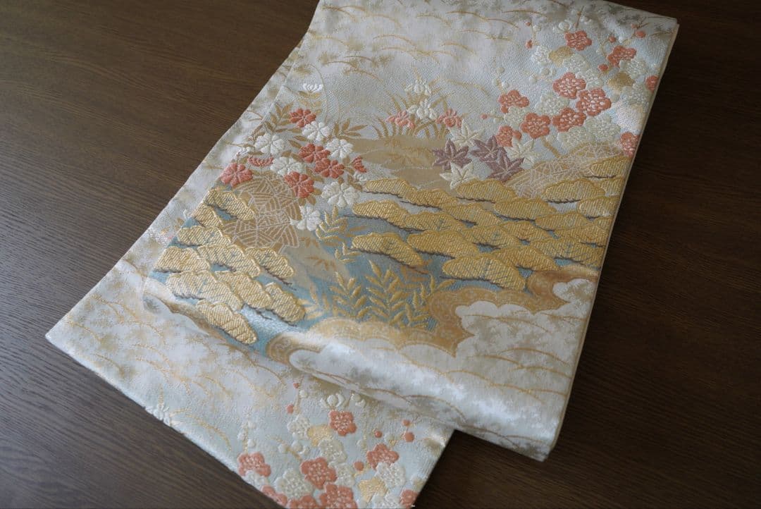 薄茶色に古典柄訪問着コーディネートフルセット 正絹 袷 七五三や入学式卒業式など