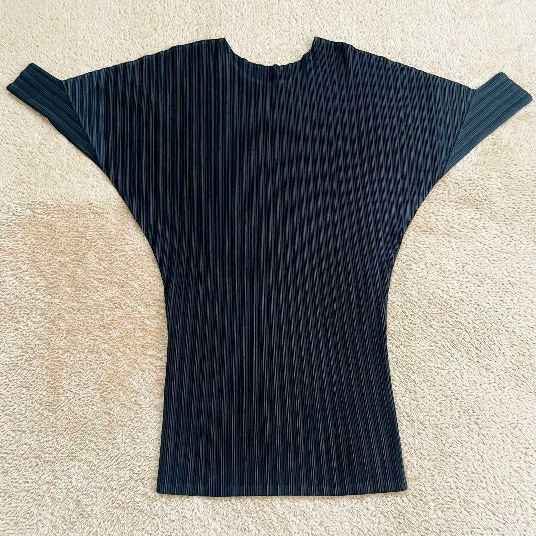 未使用級✨プリーツプリーズ 変形 美チュニック ミニドレスワンピース 黒 ３ L