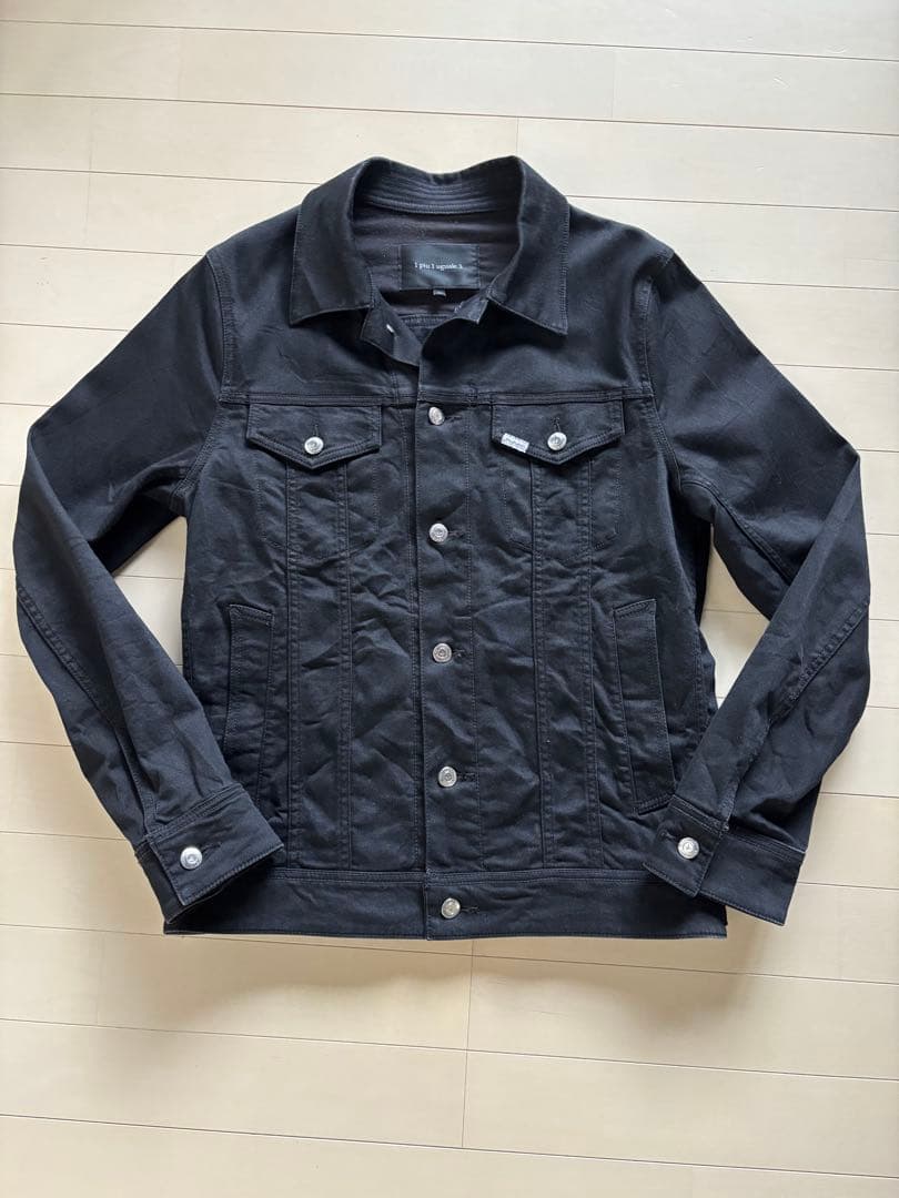 1piu1uguale3 ブラック 3rdデニムジャケット Gジャン
