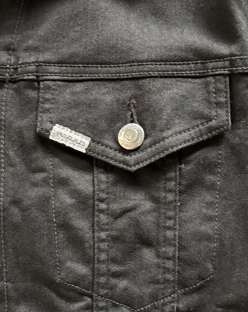 1piu1uguale3 ブラック 3rdデニムジャケット Gジャン