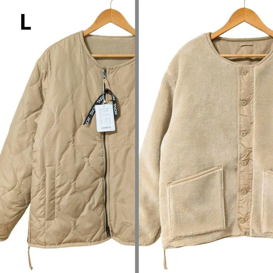 新品 タイオン ミリタリー リバーシブル クルーネック ダウンジャケット L
