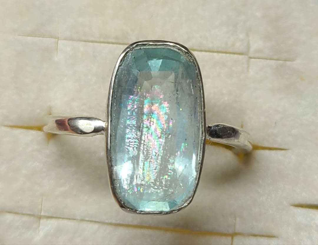 匿名★非加熱アクアマリンリング★