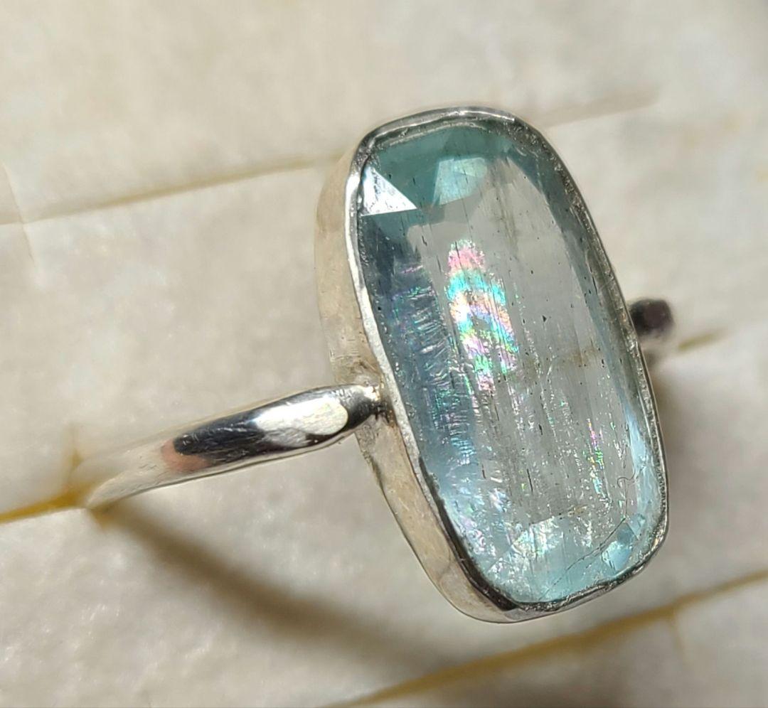 匿名★非加熱アクアマリンリング★