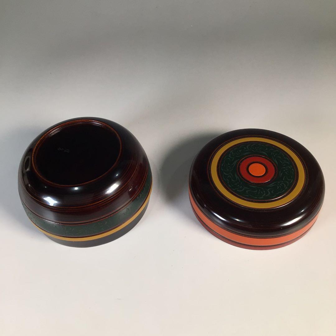 Ｍ７８４　棗　『和田瑾斎作』『独楽塗』『平棗』　共箱　茶道具