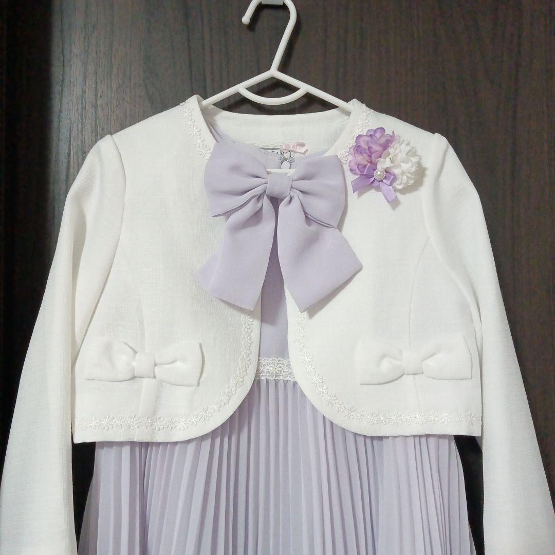 120 anyFAM 入学式 ボレロ ワンピース パープル 薄紫 ラベンダー