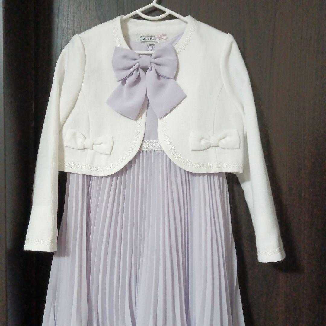 120 anyFAM 入学式 ボレロ ワンピース パープル 薄紫 ラベンダー
