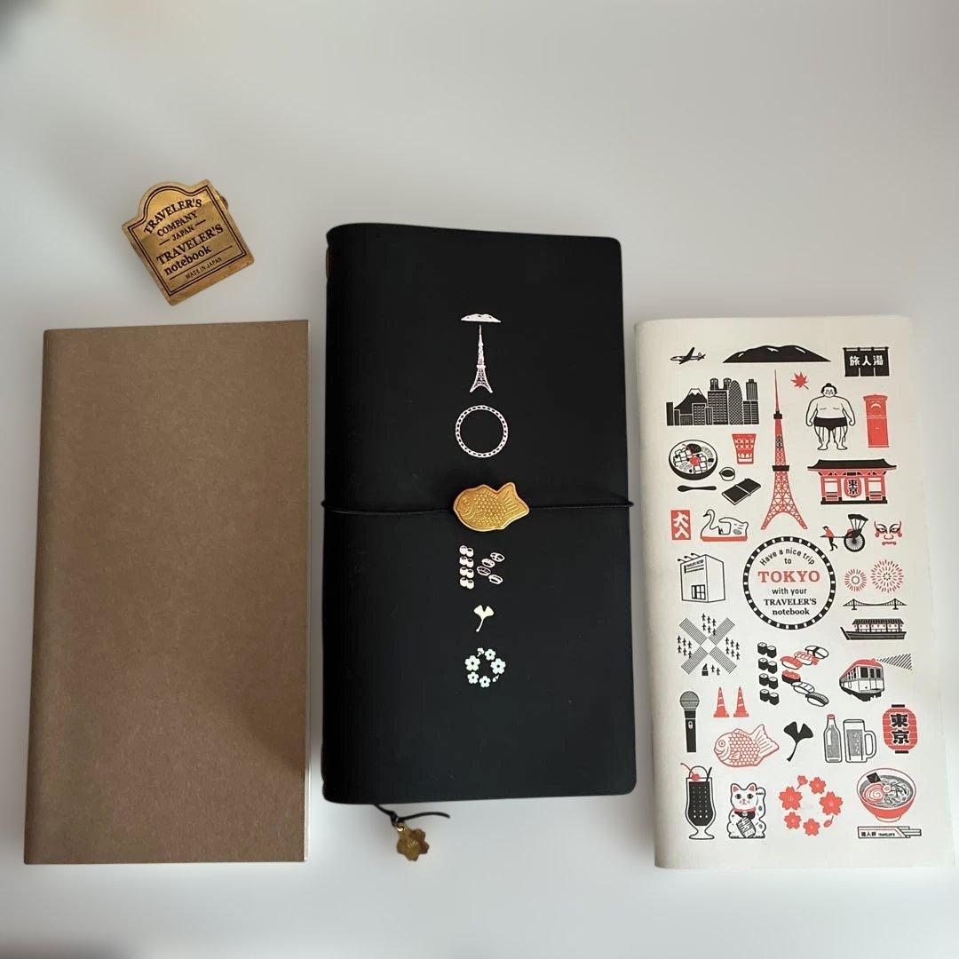 トラベラーズノートTOKYO EDITION黒 リフィル・ブラスチャームクリップ