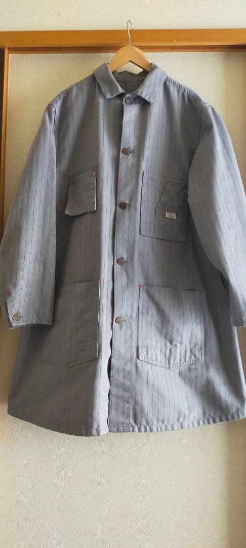 TCB jeans　タビーズコート　グレー赤ストライプ　ヘリンボーン　サイズ42