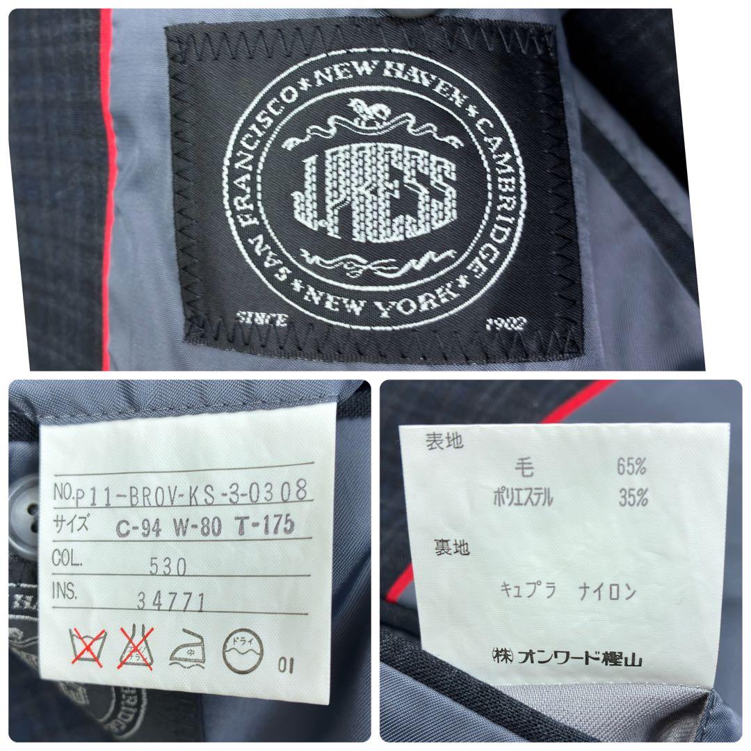 美品　ジェイプレス　タータンチェック　アンコンジャケット　L　パイピング