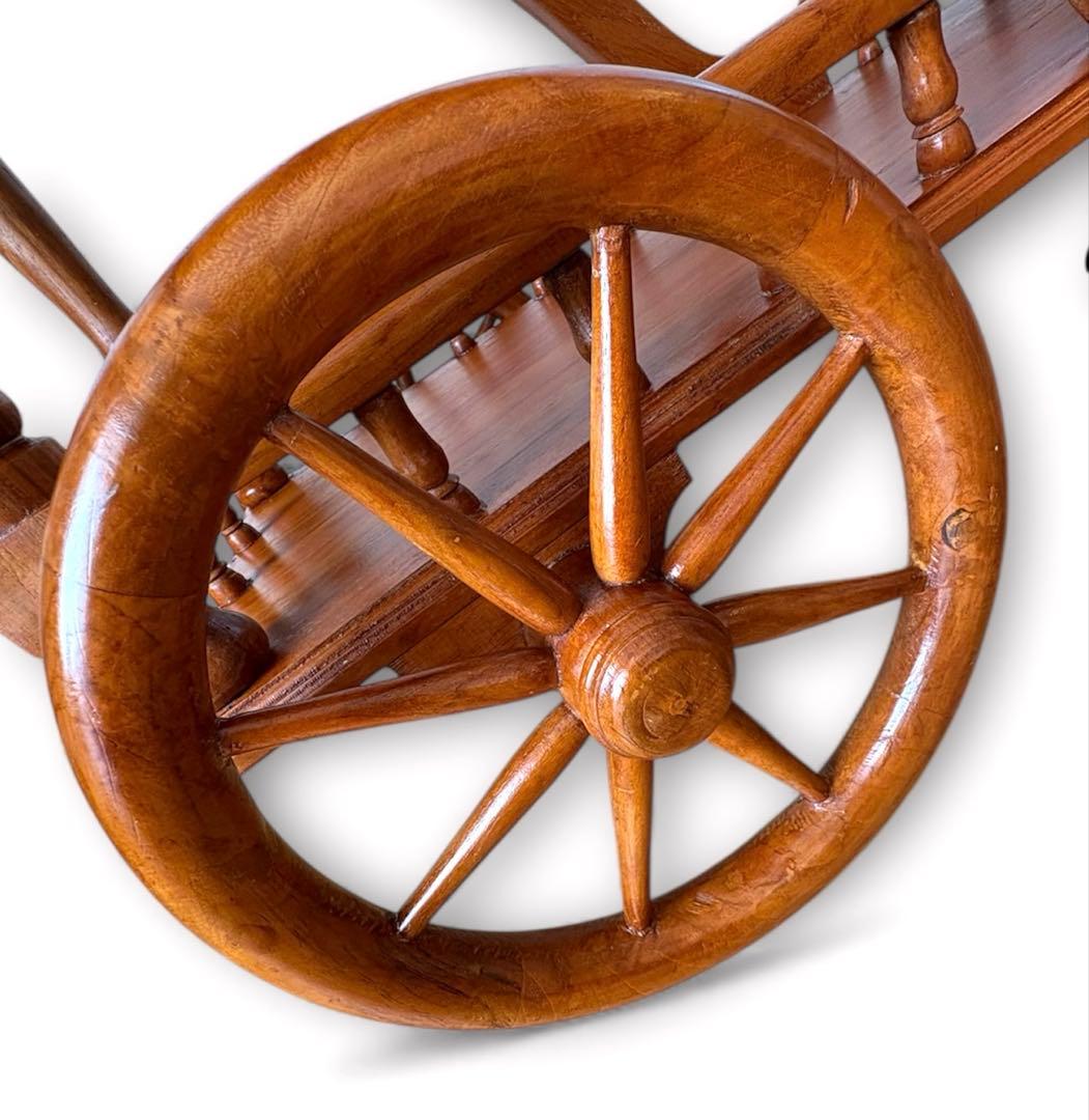 希少✨木製 アンティーク キッチンワゴン ワインホルダー レトロ 木彫装飾