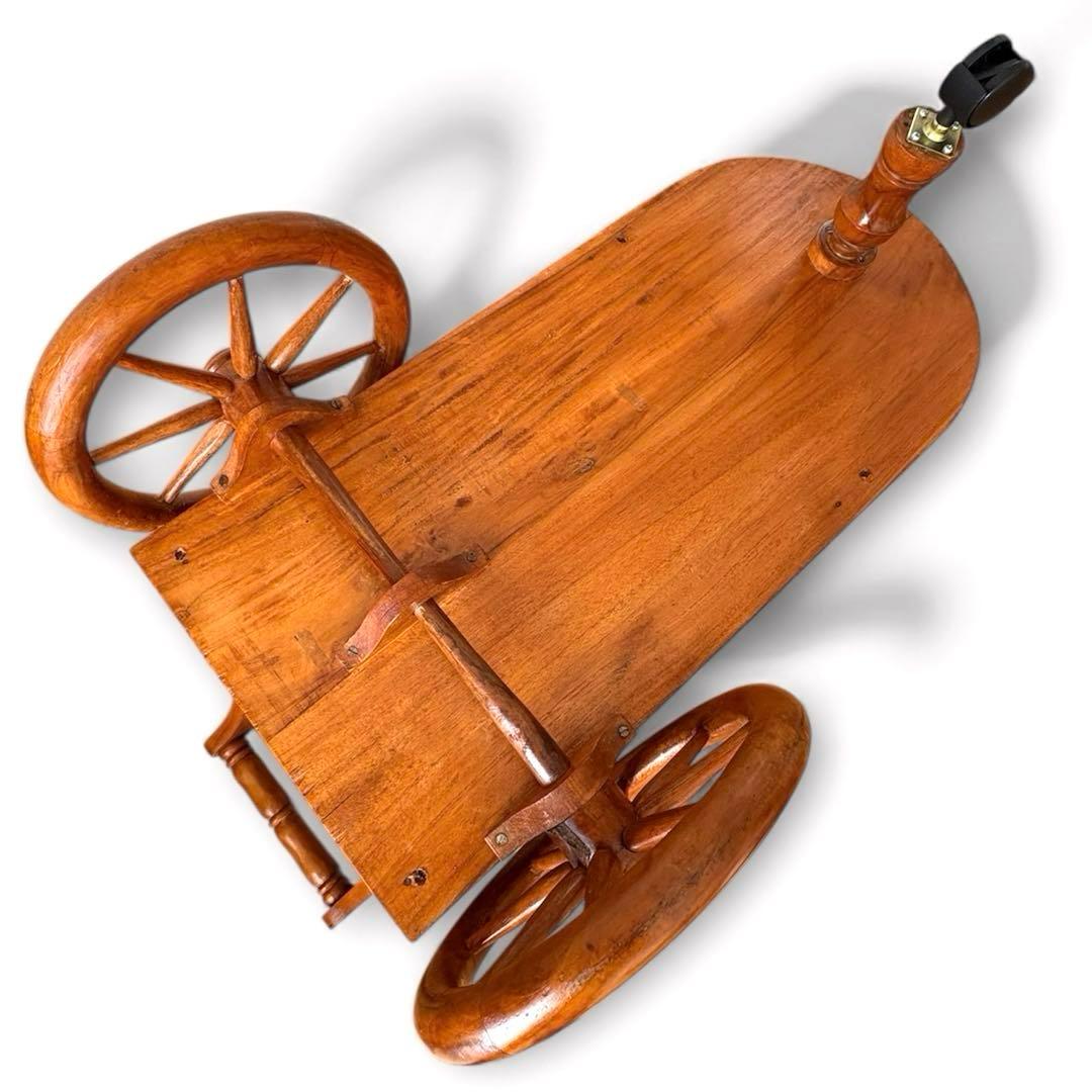 希少✨木製 アンティーク キッチンワゴン ワインホルダー レトロ 木彫装飾