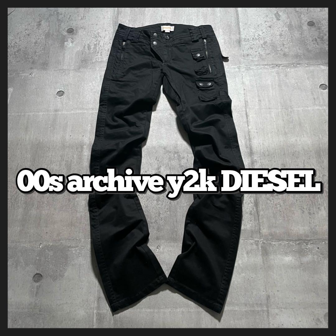 y2k opium DIESEL カーゴパンツ マルチポケット ギミック パンク