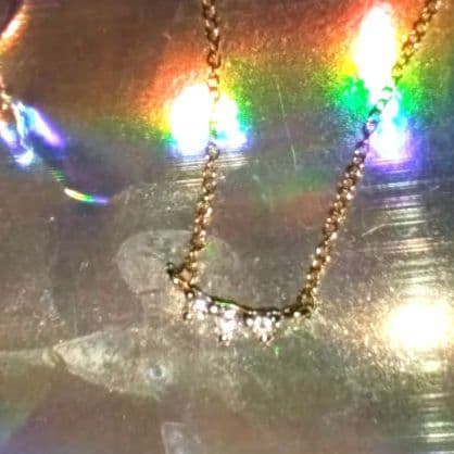 K18 スタージュエリー　横並び3ダイヤ ネックレス 0.03ct