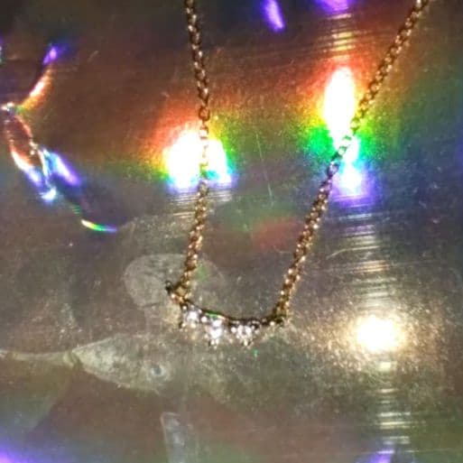 K18 スタージュエリー　横並び3ダイヤ ネックレス 0.03ct