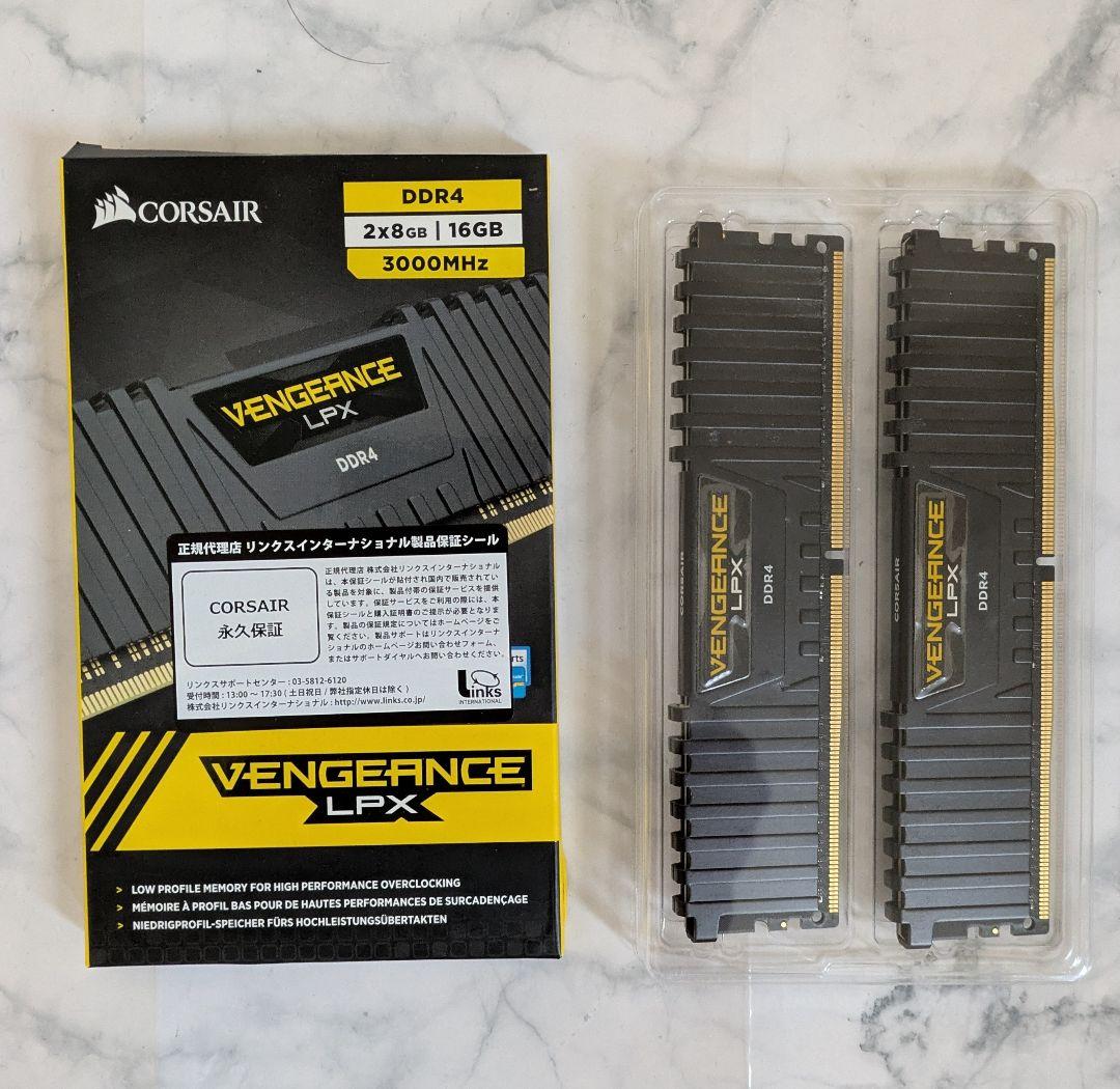 メモリー CORSAIR VENGEANCE LPX DDR4 16GB 3000MHz
