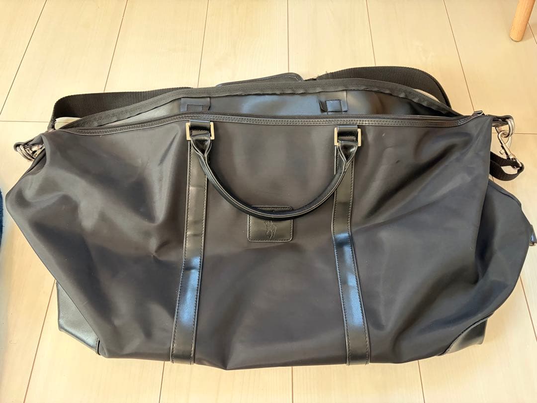 【レア】美品 ポロ polo ラルフ ボストンバッグ レザー ナイロン 大容量