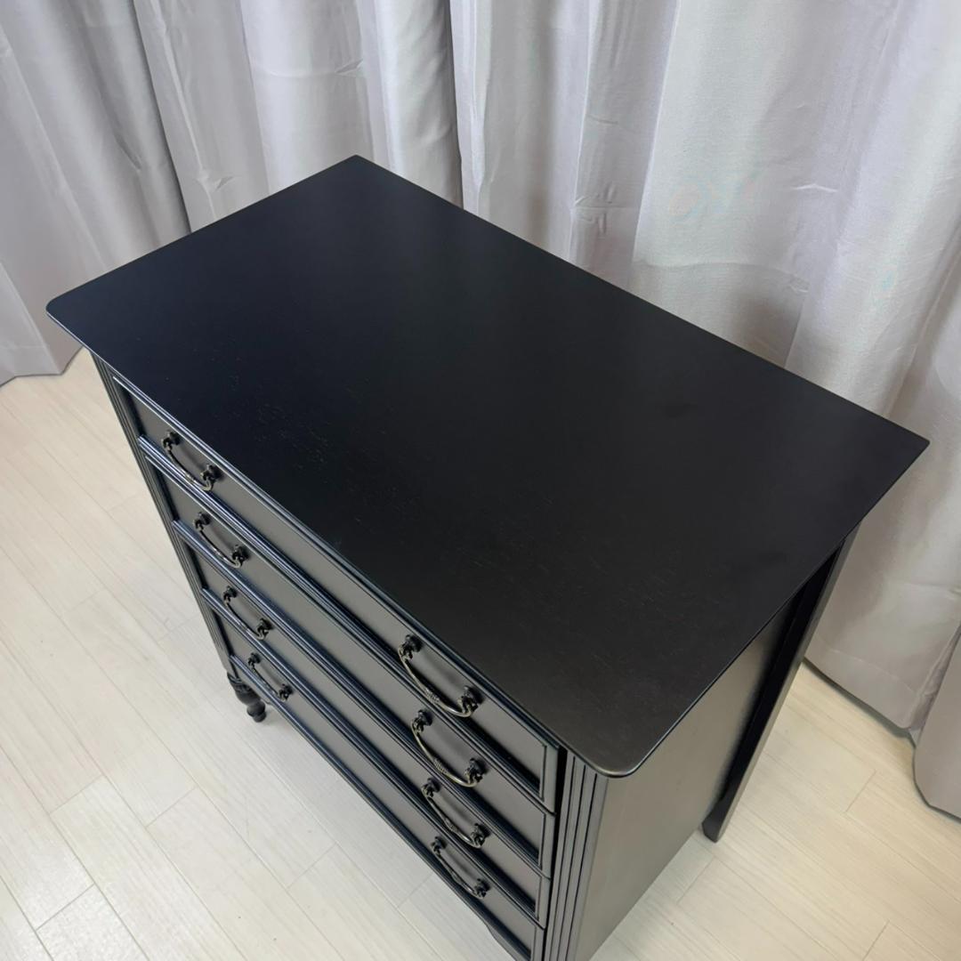 美品 アンティーク調　ノワール　4段　チェスト　アンバーブラック