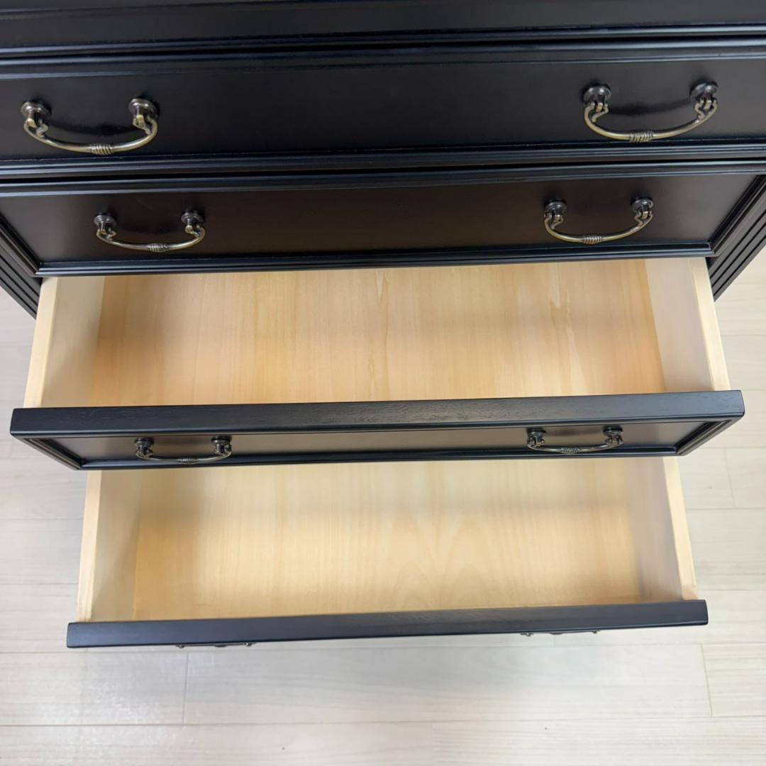 美品 アンティーク調　ノワール　4段　チェスト　アンバーブラック