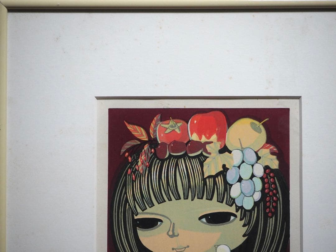 真作■池田修三 木版画 みのり 直筆サイン 1986年■版画 絵画 花の冠 一月