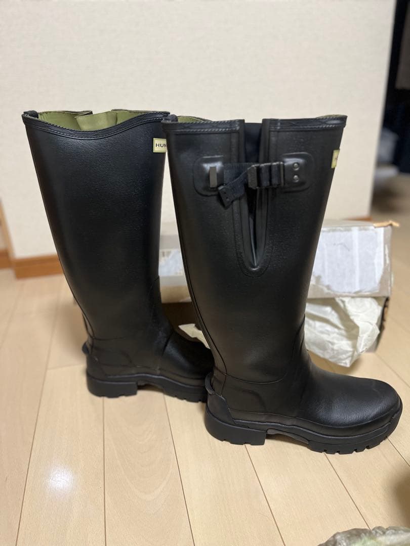 HUNTER レインブーツバルモラル　ネオプレーン　UK7 ブラック　希少モデル