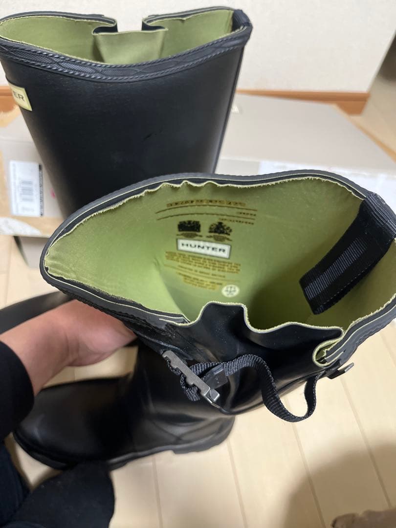 HUNTER レインブーツバルモラル　ネオプレーン　UK7 ブラック　希少モデル