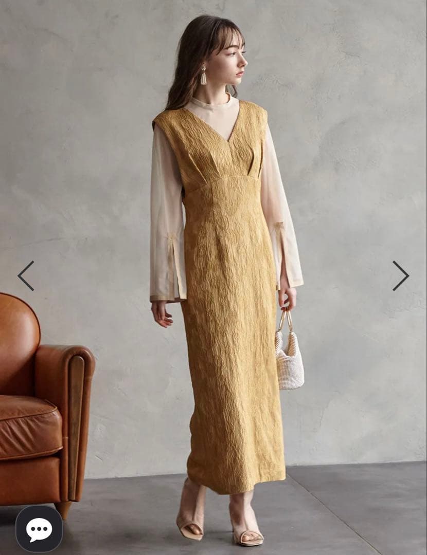 【AIMER】チュールブラウス付きジャカードIラインドレス