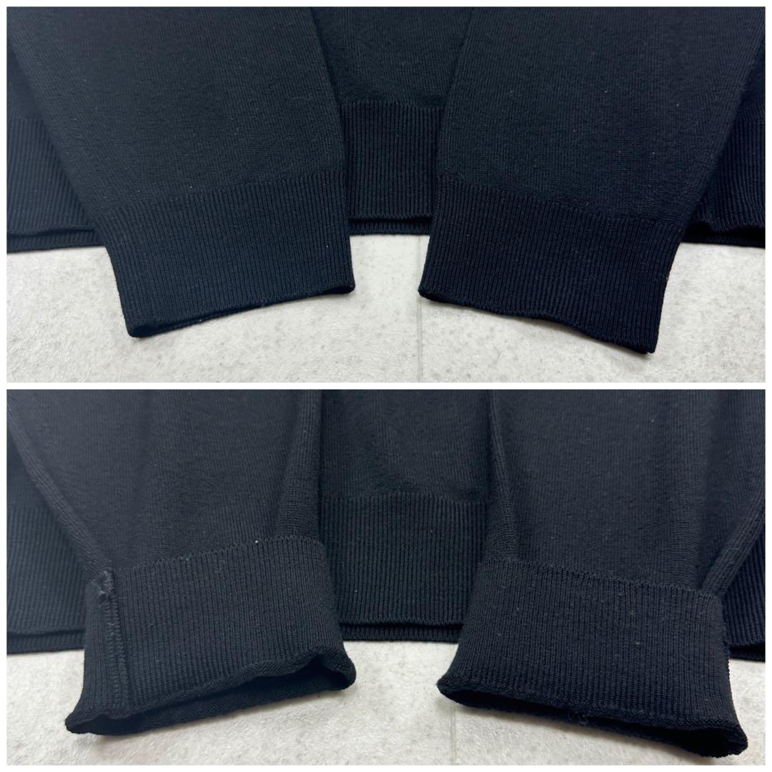 美品【ジョンスメドレー】メリノウール ニット クルーネック 現行タグ 黒 長袖