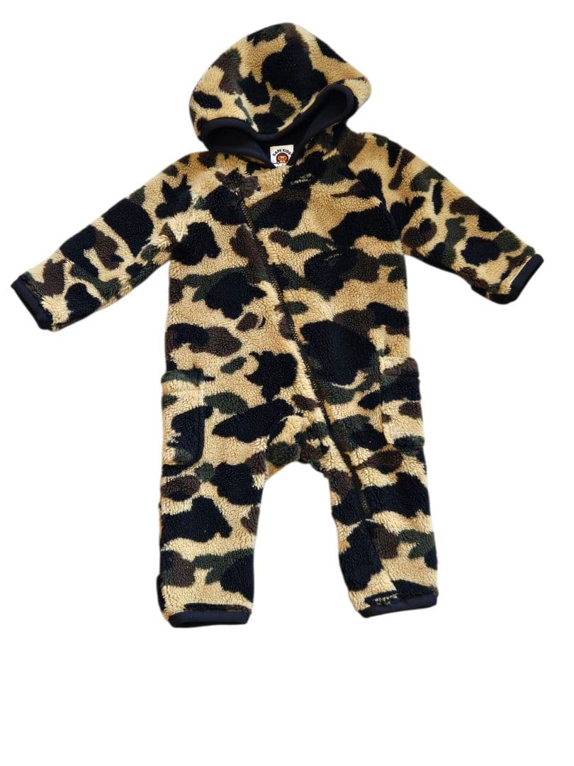 BAPE KIDS 迷彩柄 もこもこロンパース 70cm