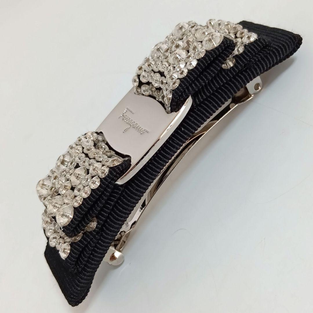 ANQ08 サルヴァトーレフェラガモ 美品 ヴァラリボン バレッタ 髪留め