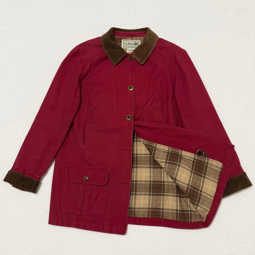 【L.L.Bean】希少　00s ハンティングジャケット　木タグ　レッド系