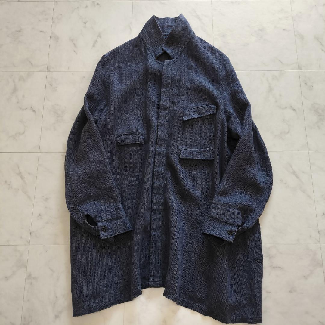 アナトミカ フランス製 リネンヘリンボーンダスターコート アルチュール 3 L