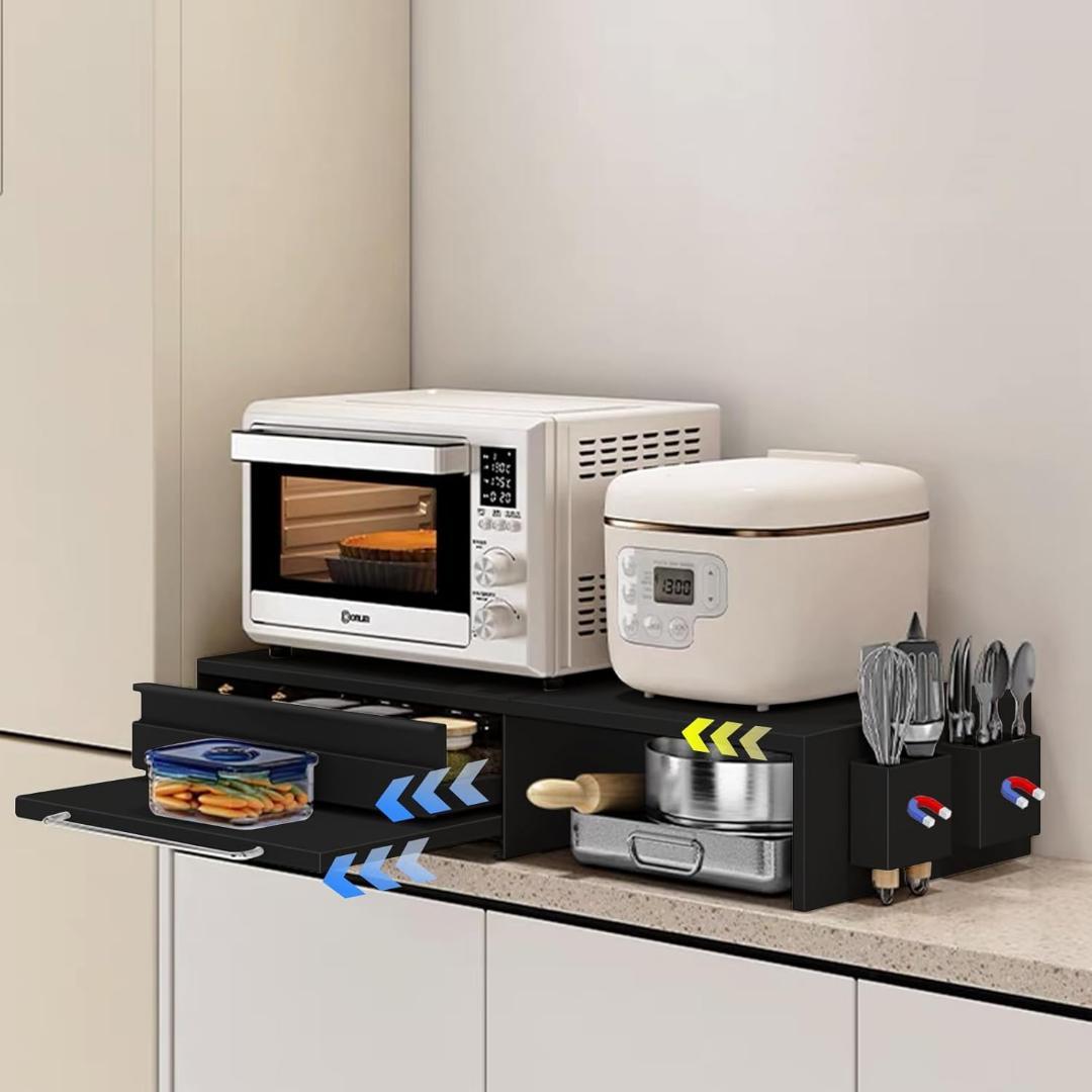 西園寺様❣️家電下収納 レンジ下収納 大容量 レンジ下スライドテーブルー