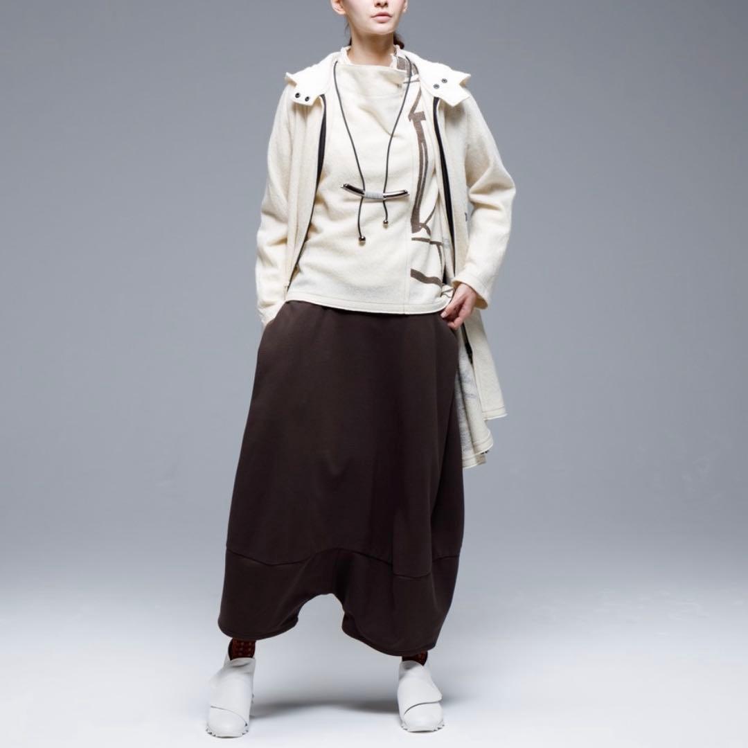 芽風 22AW 裏起毛 ワイドサルエルパンツ　黒　mefu