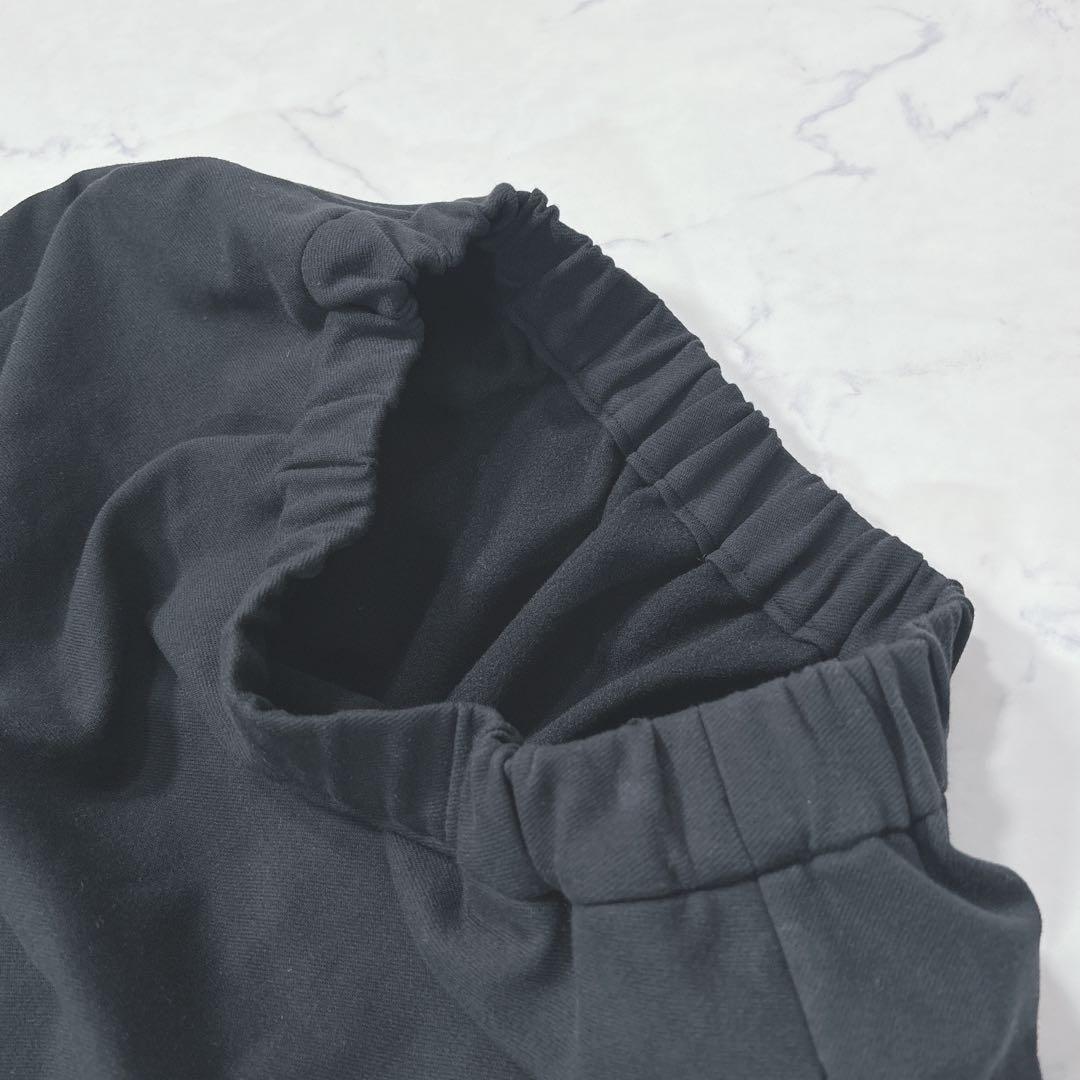 芽風 22AW 裏起毛 ワイドサルエルパンツ　黒　mefu