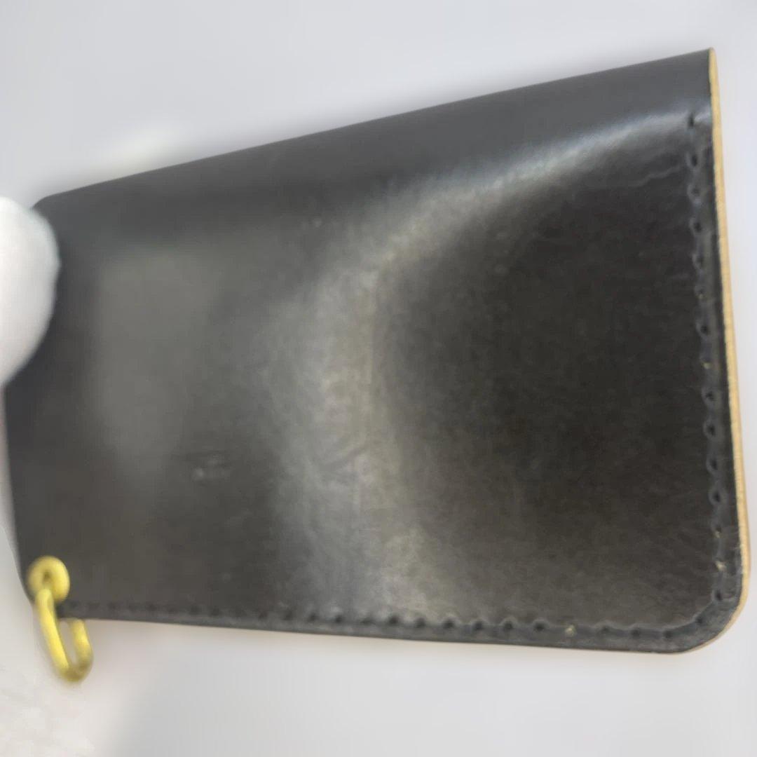 [値下]お札折らずに収納できる無骨な手染めミドルトラッカーウォレット BTW