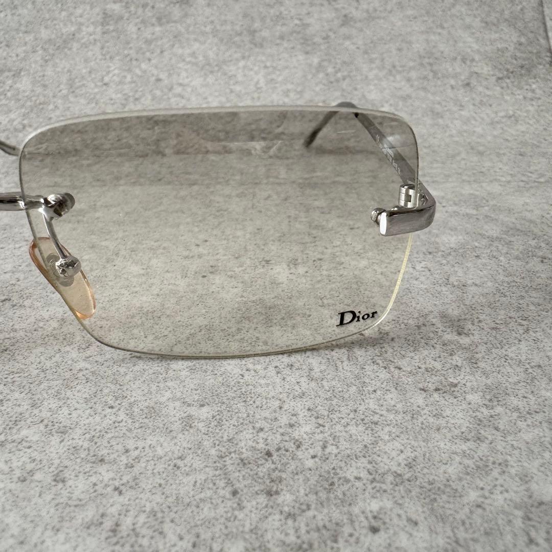 クリスチャンディオール　サングラス　リムレス　ロゴ　シルバー金具　ケース