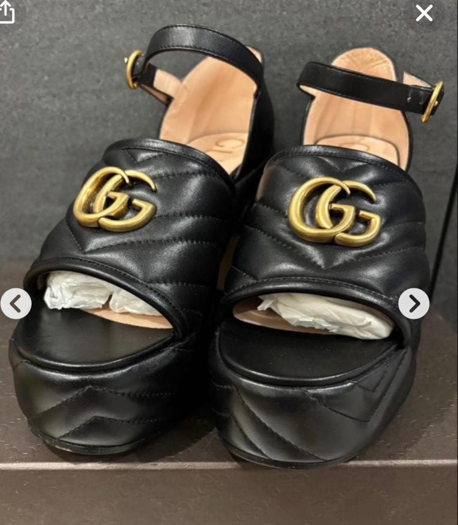GUCCI 厚底サンダル　マーモント　38.5cm★中古★　グッチ